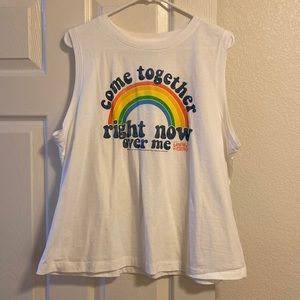 Cute Sleeveless Come Together Right Now 🎶  🌈 Tee- XL. Lennon & McCartney ❤️